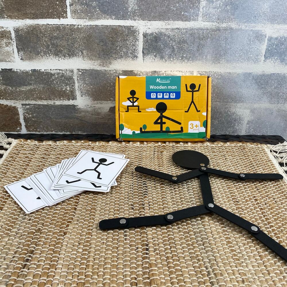 New Wooden Man Puzzle Toy Educational Ages 3+ focus hand eye coordination